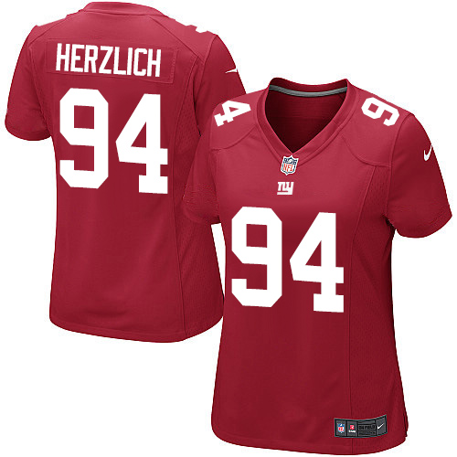 Women's Elite Mark Herzlich Nike Jersey Red Alternate - #94 NFL New York Giants